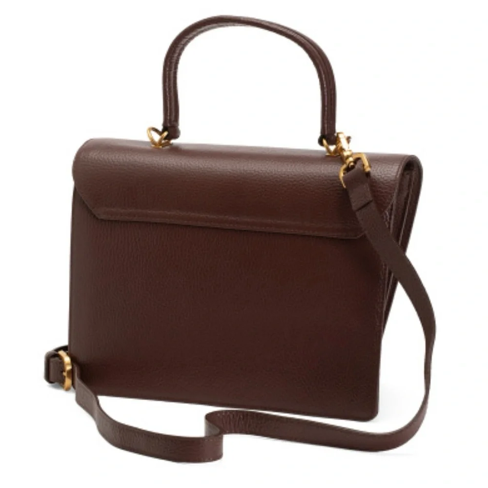 Brand new ARCADIA Made In Italy Leather Asymmetrical Geo Satchel Handbag